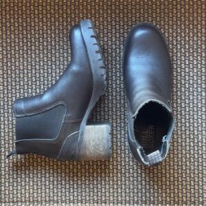 Black Leather Booties